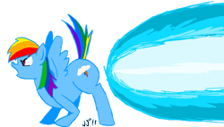 Size: 782x444 | Tagged: safe, edit, rainbow dash, pegasus, pony, fart, hyper beam, solo