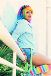 Size: 2212x3318 | Tagged: safe, artist:awesome-vivi, rainbow dash, human, cosplay, irl, irl human, photo, solo