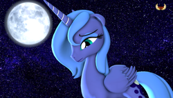 Size: 3840x2160 | Tagged: safe, artist:loveslove, princess luna, alicorn, pony, 3d, female, mare, moon, s1 luna, solo, source filmmaker