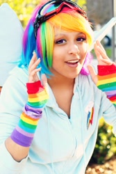 Size: 2212x3318 | Tagged: safe, artist:awesome-vivi, rainbow dash, human, cosplay, irl, irl human, photo, solo