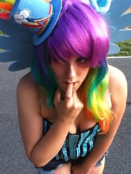 Size: 720x960 | Tagged: safe, artist:kuroi-tenshi14, rainbow dash, human, animazement, cosplay, irl, irl human, photo, solo