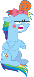 Size: 3000x6804 | Tagged: safe, artist:jeatz-axl, idw, rainbow dash, pegasus, pony, .svg available, idw showified, rainbow dash always dresses in style, simple background, solo, transparent background, unamused, unibrow, vector