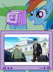 Size: 563x771 | Tagged: safe, rainbow dash, pegasus, pony, angry video game nerd, exploitable meme, meme, nostalgia critic, obligatory pony, tv meme