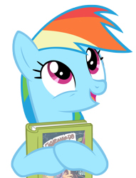 Size: 4000x5240 | Tagged: safe, artist:santafer, rainbow dash, pegasus, pony, read it and weep, book, simple background, solo, transparent background, vector