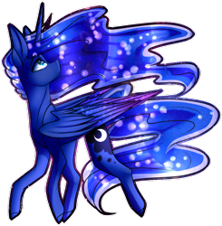 Size: 1024x1044 | Tagged: safe, artist:enderblackwings, princess luna, alicorn, pony, cutie mark, ethereal mane, female, looking up, mare, missing accessory, simple background, solo, starry mane, starry wings, transparent background