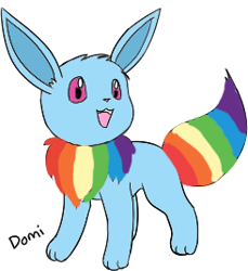 Size: 245x267 | Tagged: safe, rainbow dash, eevee, female, pokefied, pokémon, simple background, solo, species swap, transparent background