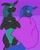 Size: 1600x2000 | Tagged: safe, artist:krumpcakes, princess luna, queen chrysalis, alicorn, changeling, changeling queen, pony, bed, bed mane, chrysaluna, female, lesbian, shipping