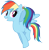 Size: 589x598 | Tagged: safe, artist:winxflorabloomroxy, rainbow dash, pegasus, pony, alternate hairstyle, ponytail, simple background, solo, transparent background, vector