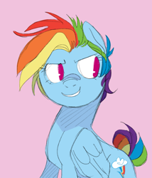 Size: 600x700 | Tagged: safe, artist:toodles3702, rainbow dash, pegasus, pony, alternate hairstyle, short hair, short mane, solo