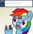 Size: 647x674 | Tagged: safe, rainbow dash, pegasus, pony, ask-rd, blue coat, female, mare, multicolored mane, solo, tumblr