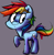 Size: 976x1000 | Tagged: safe, artist:php92, artist:tweissie, rainbow dash, pegasus, pony, solo, wingless