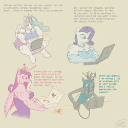 Size: 1700x1700 | Tagged: safe, artist:bigrigs, princess cadance, princess celestia, queen chrysalis, rarity, alicorn, anthro, changeling, changeling queen, unicorn, buff, computer, food, laptop computer, meat, meme, muscles, muscular female, peetzer, pepperoni, pepperoni pizza, pizza, pizza box, princess ca-dense, princess musclestia, ripped rarity, skinny, swol, text, wholesome