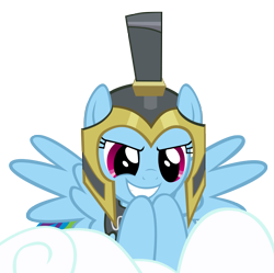 Size: 3000x2992 | Tagged: safe, artist:mrlolcats17, commander hurricane, rainbow dash, pegasus, pony, armor, clothes, cloud, costume, simple background, solo, transparent background, vector