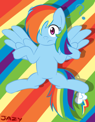 Size: 584x749 | Tagged: safe, artist:pokumii, rainbow dash, pegasus, pony, female, mare, simple background, solo