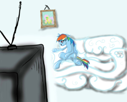 Size: 1024x819 | Tagged: safe, rainbow dash, pegasus, pony, coach, female, mare, simple background, solo