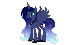 Size: 975x579 | Tagged: safe, artist:verona-5i, princess luna, alicorn, pony, alternate design, simple background, solo, transparent background