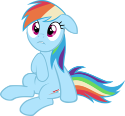 Size: 4000x3690 | Tagged: safe, artist:m99moron, rainbow dash, pegasus, pony, the mysterious mare do well, female, looking up, mare, simple background, sitting, sitting up, solo, transparent background, vector