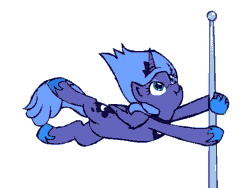Size: 600x450 | Tagged: safe, artist:whateverbender, princess luna, alicorn, pony, :t, animated, cute, derp, female, flag pole, frame by frame, gif, hoof hold, loop, lunabetes, majestic as fuck, mare, nose wrinkle, s1 luna, scrunchy face, silly, silly pony, simple background, solo, white background, wide eyes, wind, windswept mane, wing fluff