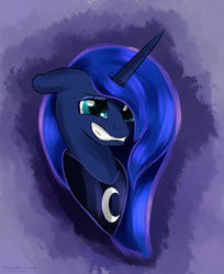 Size: 1190x1460 | Tagged: safe, artist:renarde-louve, princess luna, alicorn, pony, female, solo, worried