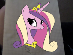 Size: 1024x768 | Tagged: safe, artist:auroraswirls, princess cadance, alicorn, pony, bust, colored, female, graph paper, irl, mare, photo, solo, traditional art