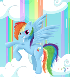 Size: 400x444 | Tagged: safe, artist:hipnoticpencil, rainbow dash, pegasus, pony, detailed background, female, mare, solo