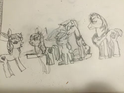 Size: 1032x774 | Tagged: safe, artist:phoenixacezero, apple bloom, applejack, big macintosh, princess luna, sweetie belle, alicorn, earth pony, pony, crack shipping, female, lesbian, lunajack, older, older apple bloom, older sweetie belle, shipping, sweetiebloom, traditional art