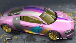 Size: 1280x720 | Tagged: safe, princess cadance, alicorn, pony, audi, audi r8, car, game screencap, itasha, need for speed, need for speed pro street, video game