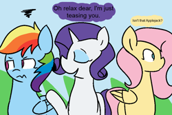 Size: 814x545 | Tagged: safe, artist:raincupcake, fluttershy, rainbow dash, rarity, pegasus, pony, unicorn, female, lesbian, raridash, shipping, tumblr