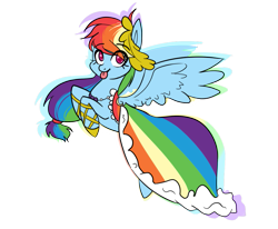 Size: 909x750 | Tagged: safe, artist:strobo-pop, rainbow dash, pegasus, pony, clothes, cute, dress, gala dress, solo