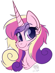 Size: 779x1026 | Tagged: safe, artist:cutiepatootiee, princess cadance, alicorn, pony, bust, cheek fluff, chest fluff, cute, cutedance, ear fluff, female, mare, portrait, simple background, smiling, solo, transparent background