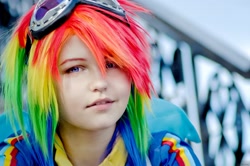 Size: 3008x2000 | Tagged: safe, artist:maltexbaby, rainbow dash, human, cosplay, irl, irl human, photo, solo