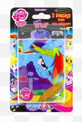 Size: 320x480 | Tagged: safe, applejack, fluttershy, pinkie pie, princess luna, rainbow dash, twilight sparkle, alicorn, earth pony, pegasus, pony, blind bag, card, food, nose wrinkle, pie, running, solo, toy