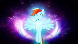 Size: 1920x1080 | Tagged: safe, artist:endingtheworld, rainbow dash, pegasus, pony, flying, solo, space, vector, wallpaper