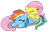 Size: 1280x820 | Tagged: safe, artist:aleximusprime, part of a set, fluttershy, rainbow dash, pegasus, pony, cuddling, cute, simple background, sleeping, snuggling, transparent background