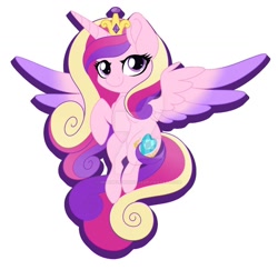 Size: 1280x1244 | Tagged: safe, artist:missmele-madness, princess cadance, alicorn, pony, chibi, cute, cutedance, deviantart watermark, jewelry, obtrusive watermark, regalia, simple background, solo, watermark, white background