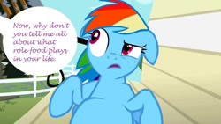 Size: 640x360 | Tagged: safe, edit, edited screencap, screencap, rainbow dash, pegasus, pony, lesson zero, ambition, solo