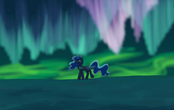 Size: 3000x1900 | Tagged: safe, artist:glitterstar2000, princess luna, alicorn, pony, aurora borealis, female, mare, solo