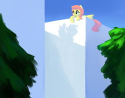 Size: 1400x1100 | Tagged: safe, artist:sokolas, fluttershy, rainbow dash, pegasus, pony, rooftop, scenery, shadow