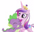 Size: 630x587 | Tagged: safe, artist:andreamelody, edit, editor:undeadponysoldier, princess cadance, spike, alicorn, dragon, pony, crown, female, hug, infidelity, jewelry, male, mare, regalia, shipping, spikedance, straight