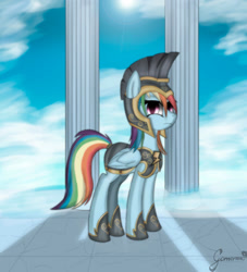 Size: 1668x1836 | Tagged: safe, artist:gamermac, commander hurricane, rainbow dash, pegasus, pony, armor, helmet, solo