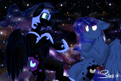 Size: 4000x2690 | Tagged: safe, artist:starrypallet, nightmare moon, princess luna, alicorn, pony, armor, ethereal mane, female, mare