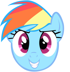 Size: 2500x2581 | Tagged: safe, artist:thelawn, rainbow dash, pegasus, pony, head, simple background, solo, transparent background, vector