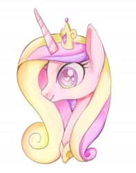 Size: 1733x2195 | Tagged: safe, artist:hosikawa, princess cadance, alicorn, pony, bust, colored pupils, crown, cute, cutedance, female, heart eyes, jewelry, mare, portrait, regalia, solo, wingding eyes