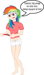 Size: 7945x13578 | Tagged: safe, artist:blmn564, rainbow dash, absurd resolution, humanized, ipod, solo