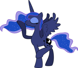 Size: 4199x3675 | Tagged: safe, artist:wissle, princess luna, alicorn, pony, eyes closed, female, high res, mare, missing accessory, nudity, pose, simple background, solo, transparent background, vector