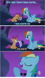 Size: 1920x3300 | Tagged: safe, edit, edited screencap, screencap, rainbow dash, scootaloo, pegasus, pony, comic, female, filly, mare, scootabuse, scootalove denied, screencap comic