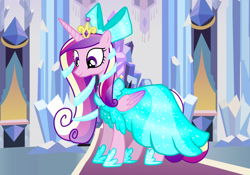 Size: 3000x2100 | Tagged: safe, artist:katya, artist:sakatagintoki117, edit, princess cadance, alicorn, pony, beautiful, bow, clothes, cute, cutedance, dress, solo