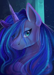 Size: 1230x1688 | Tagged: safe, artist:aelwyng, princess luna, alicorn, pony, female, mare, smiling, solo