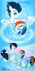 Size: 1000x2039 | Tagged: safe, artist:sellyinwonderland, rainbow dash, soarin', pegasus, pony, cloud, cloudy, comic, female, male, shipping, soarindash, straight