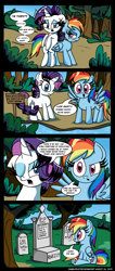 Size: 1100x2586 | Tagged: safe, artist:daniel-sg, rainbow dash, rarity, pegasus, pony, unicorn, comic, female, gravestone, implied death, mare, river